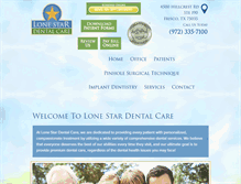 Tablet Screenshot of lonestardentalcare.com